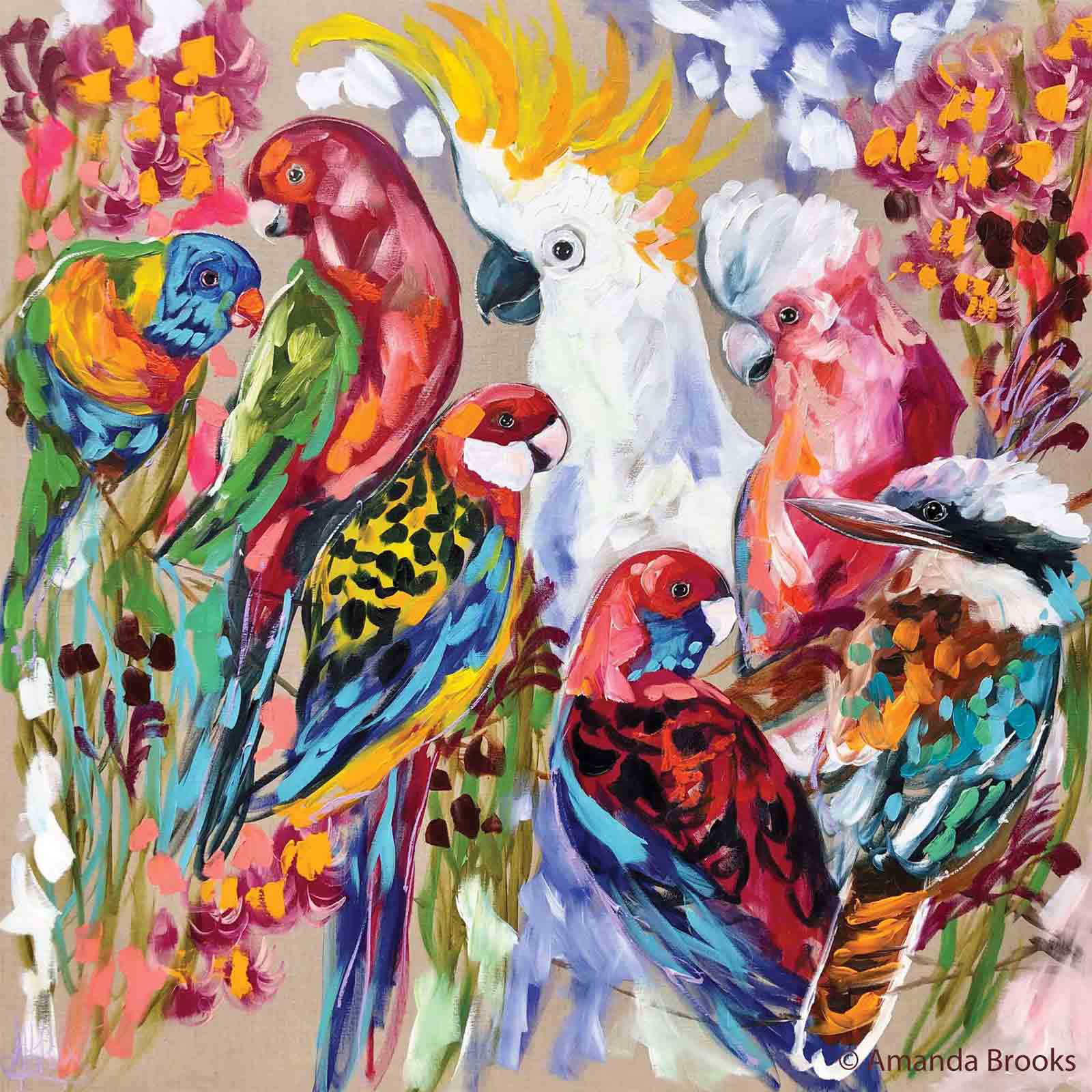 Amanda Brooks The Garden Party Set of 4 Dolomite Stone Absorbent Coasters