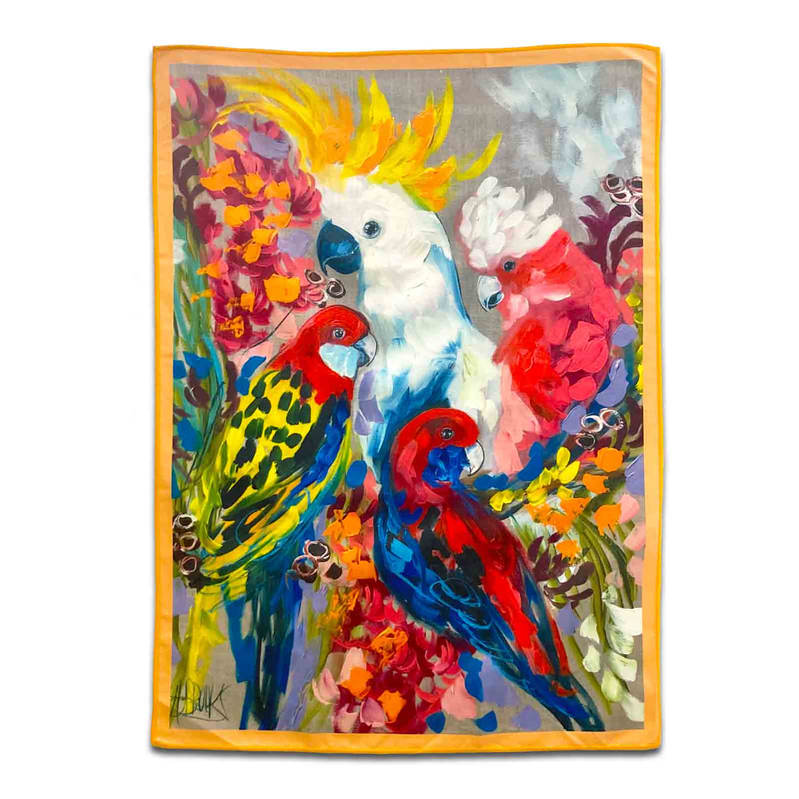 Australian Artist Amanda Brooks Bird Song Microfibre Souvenir Tea Towel