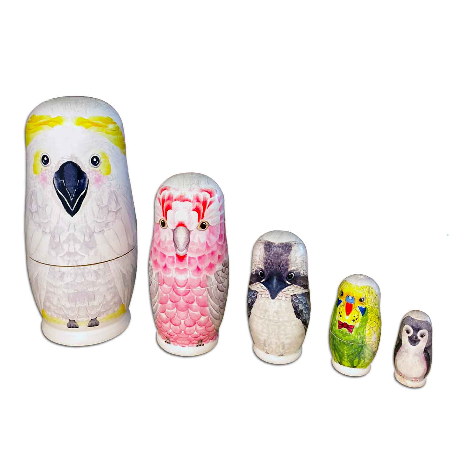 Australian Birds Wooden Nesting Dolls