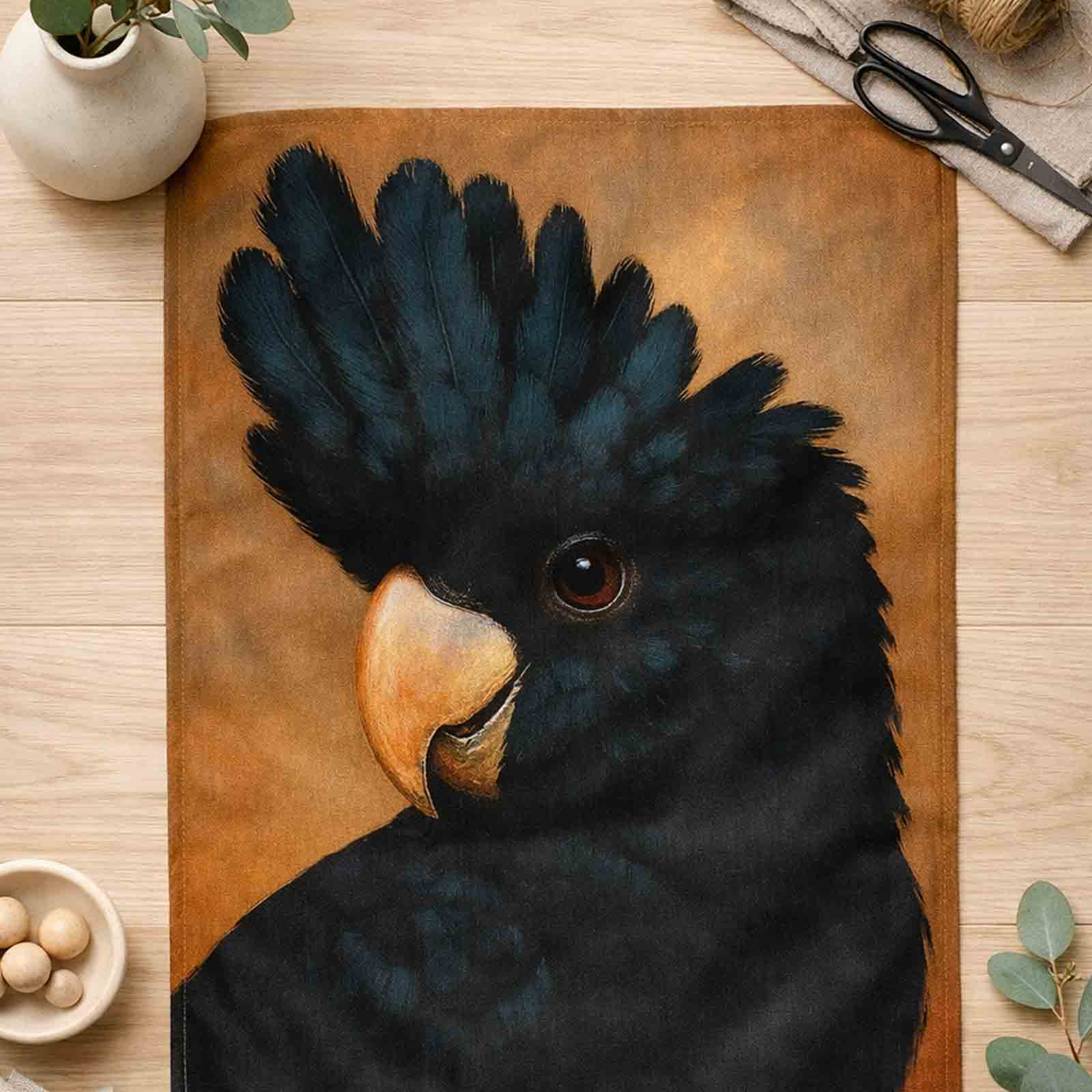 Mint By Michelle Cotton Black Cockatoo Tea Towel