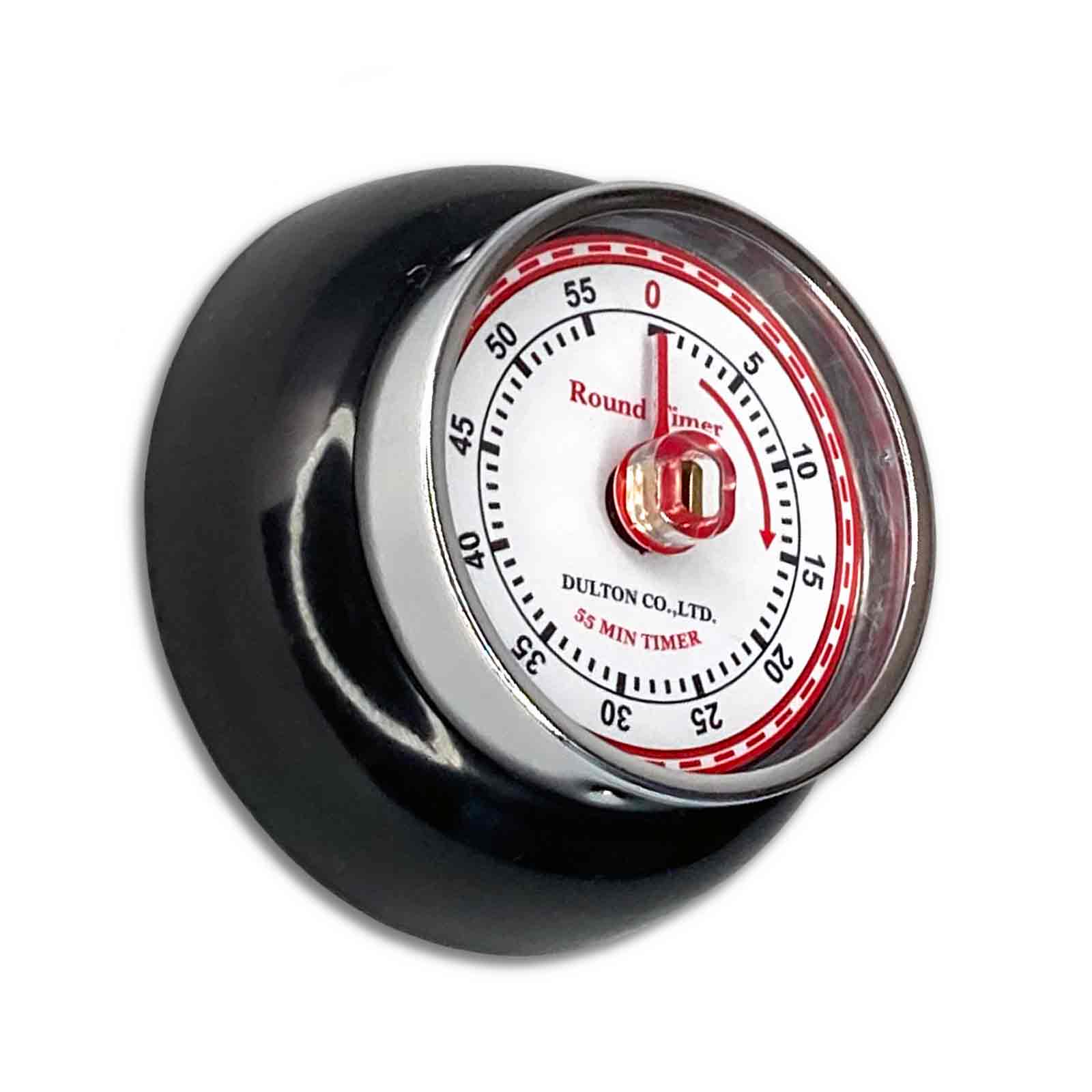 Black Dulton Magnetic Metal Mechanical Kitchen Timer