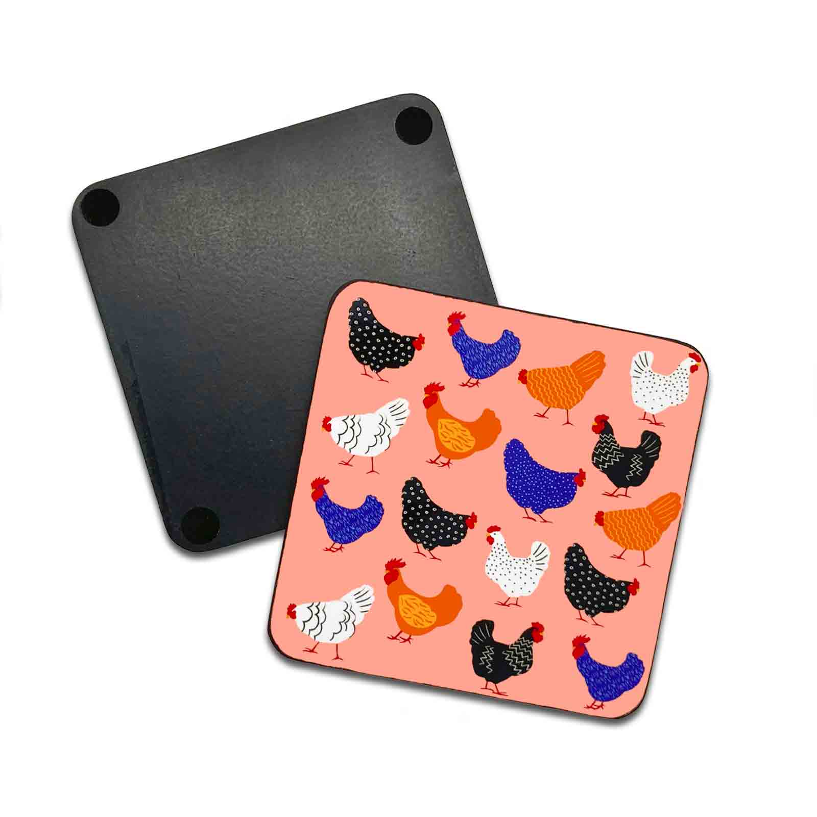 Bright Hens Set of 4 Resin Coasters Allgifts Australia