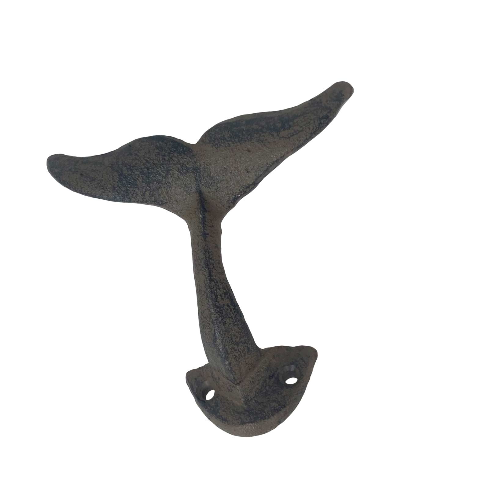 Brown Cast Iron Metal Whale Tail Wall Hook