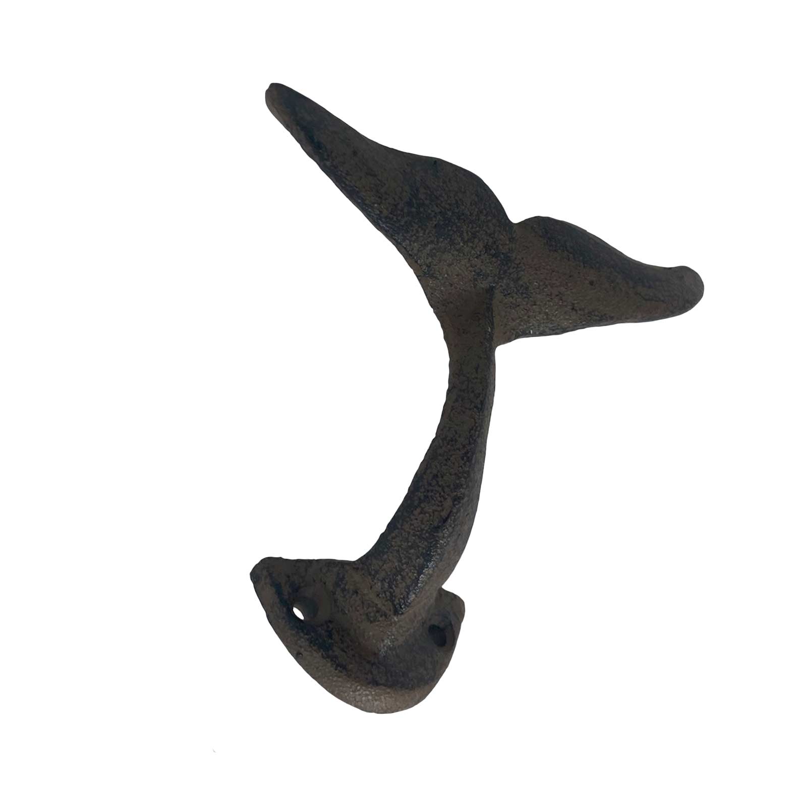 Brown Cast Iron Metal Whale Tail Wall Hook