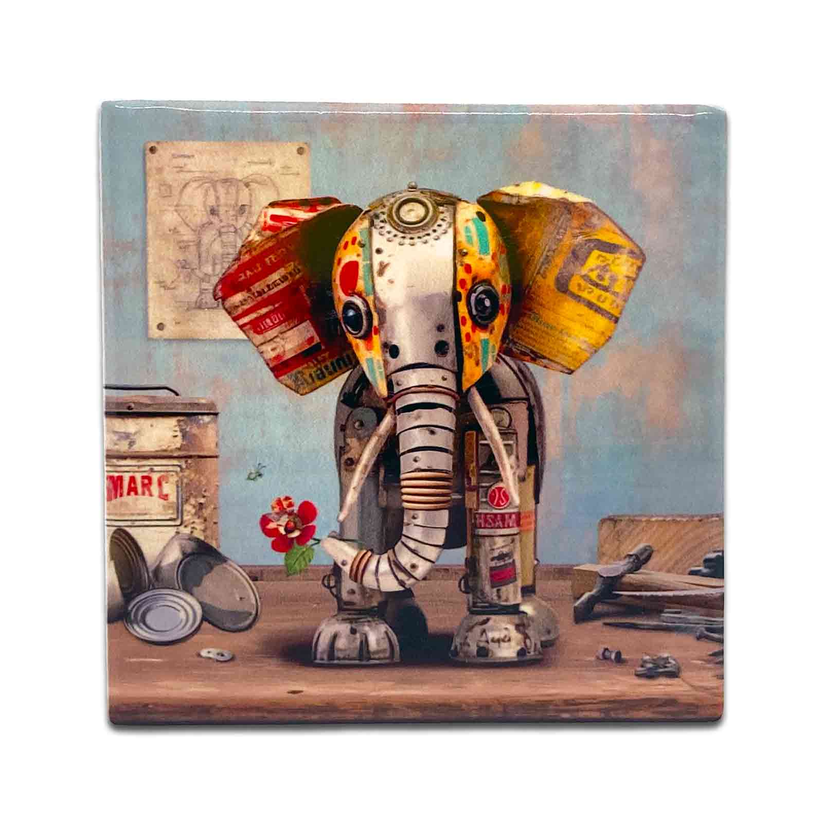 Bug Art Scraps Ceramic Coaster - Scrap Elephant