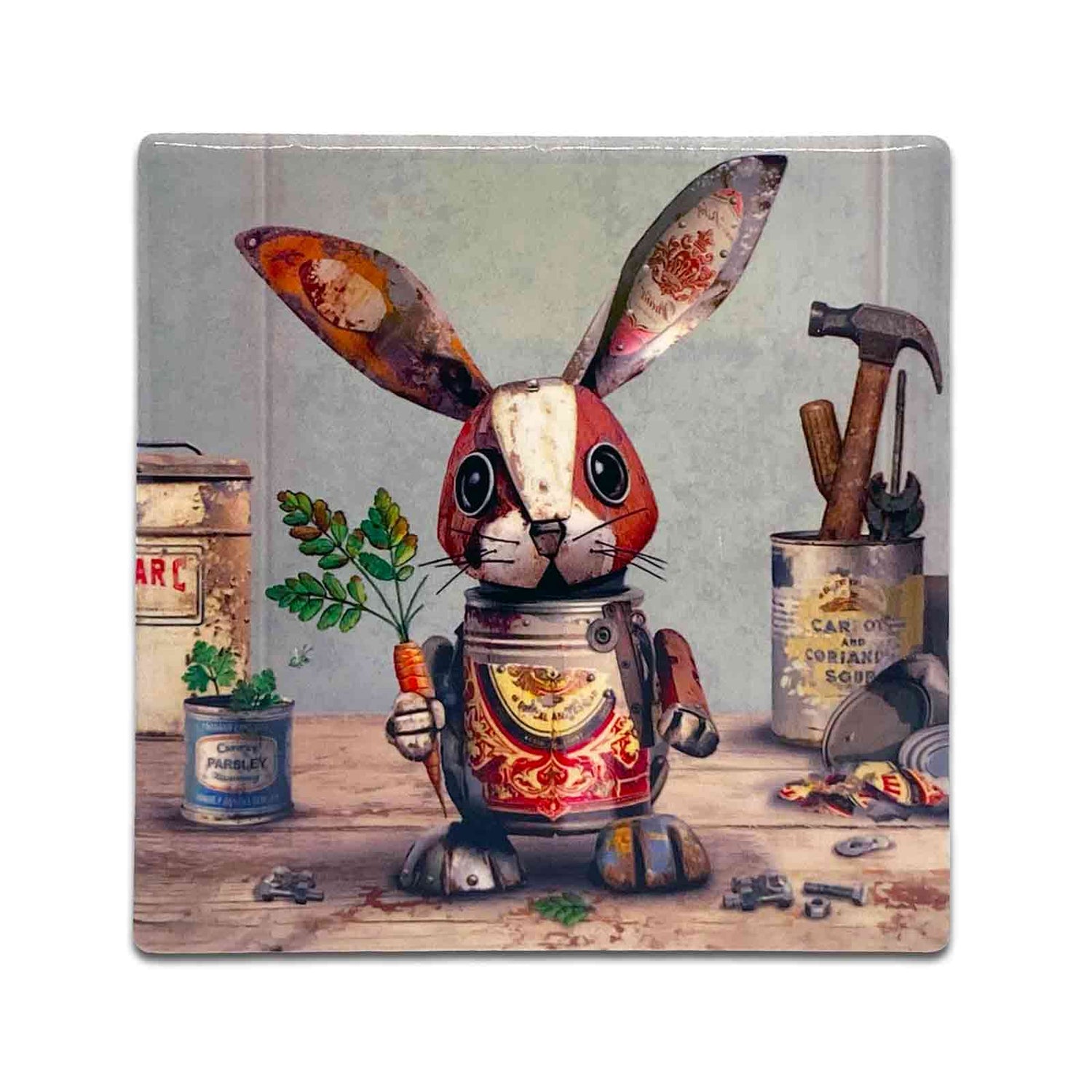 Bug Art Scraps Ceramic Coaster - Scrap Rabbit