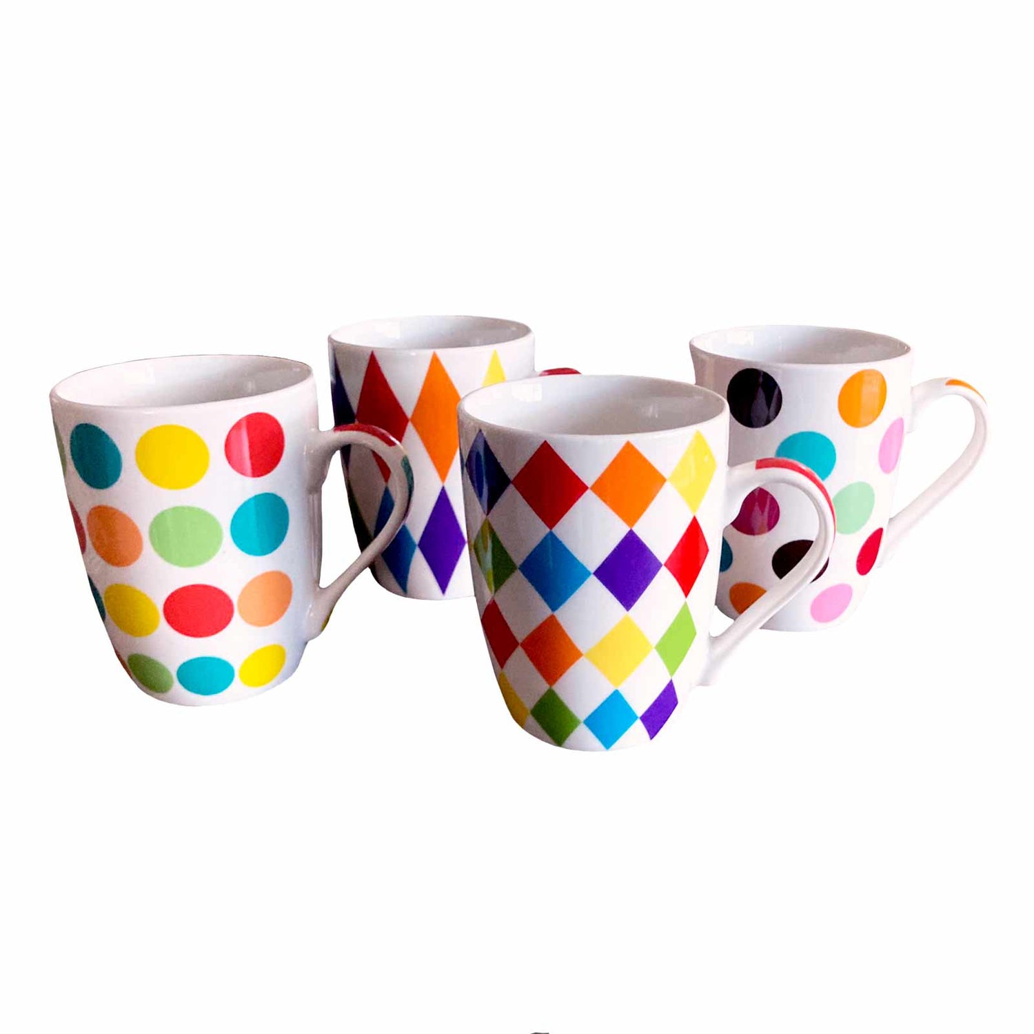 Carnival Set of 4 Bone China Coffee Mugs