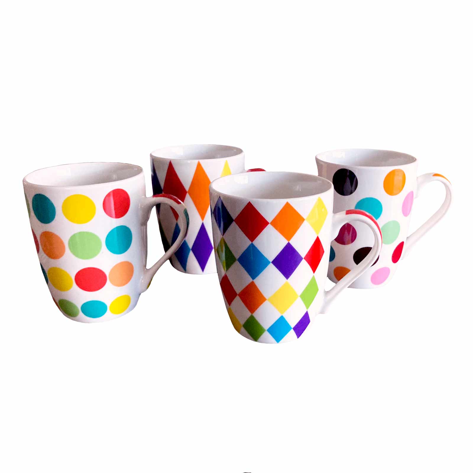 Carnival Set of 4 Bone China Coffee Mugs