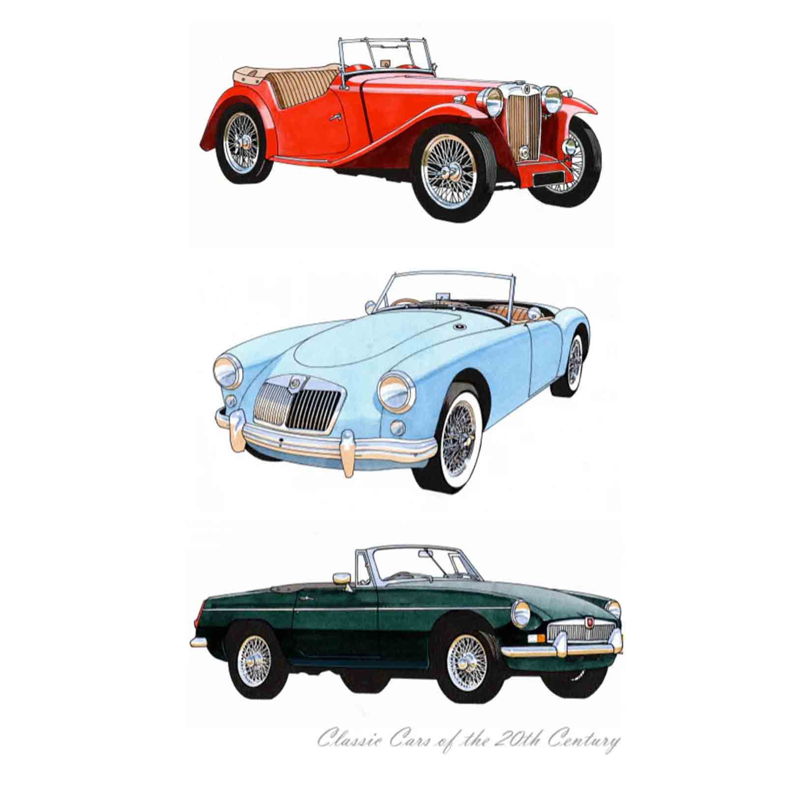 MG - Classic Cars 100% Cotton Tea Towel