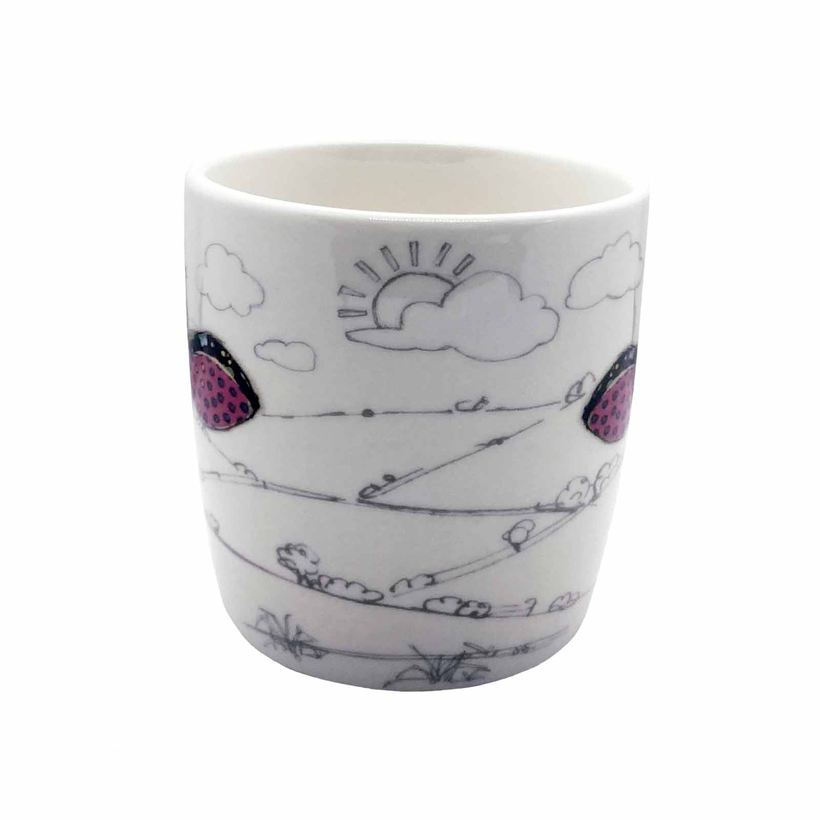 Connie Cow Bug Art Kooks Fine China Coffee Mug