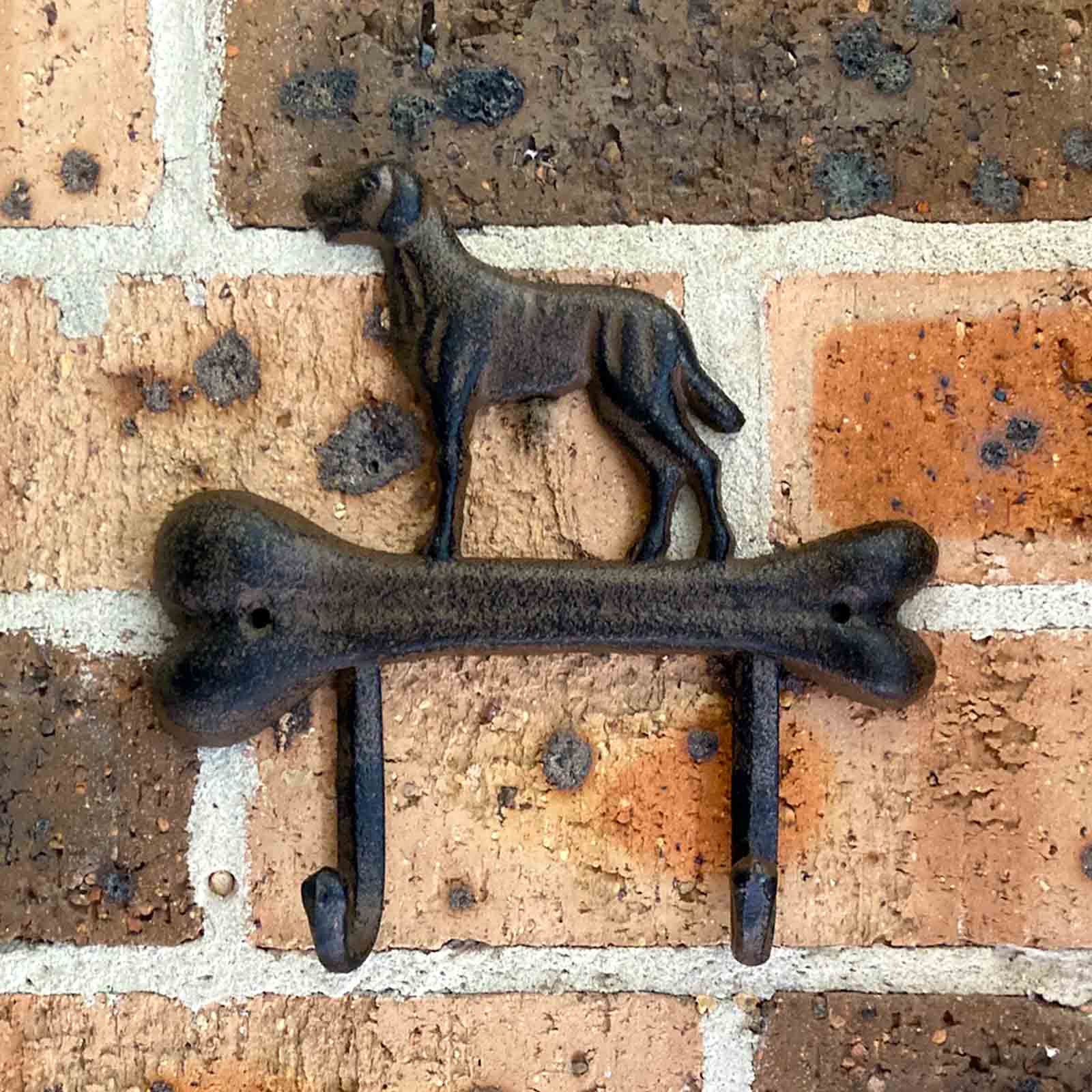 Dog and Bone Cast Iron Rustic Wall Hook