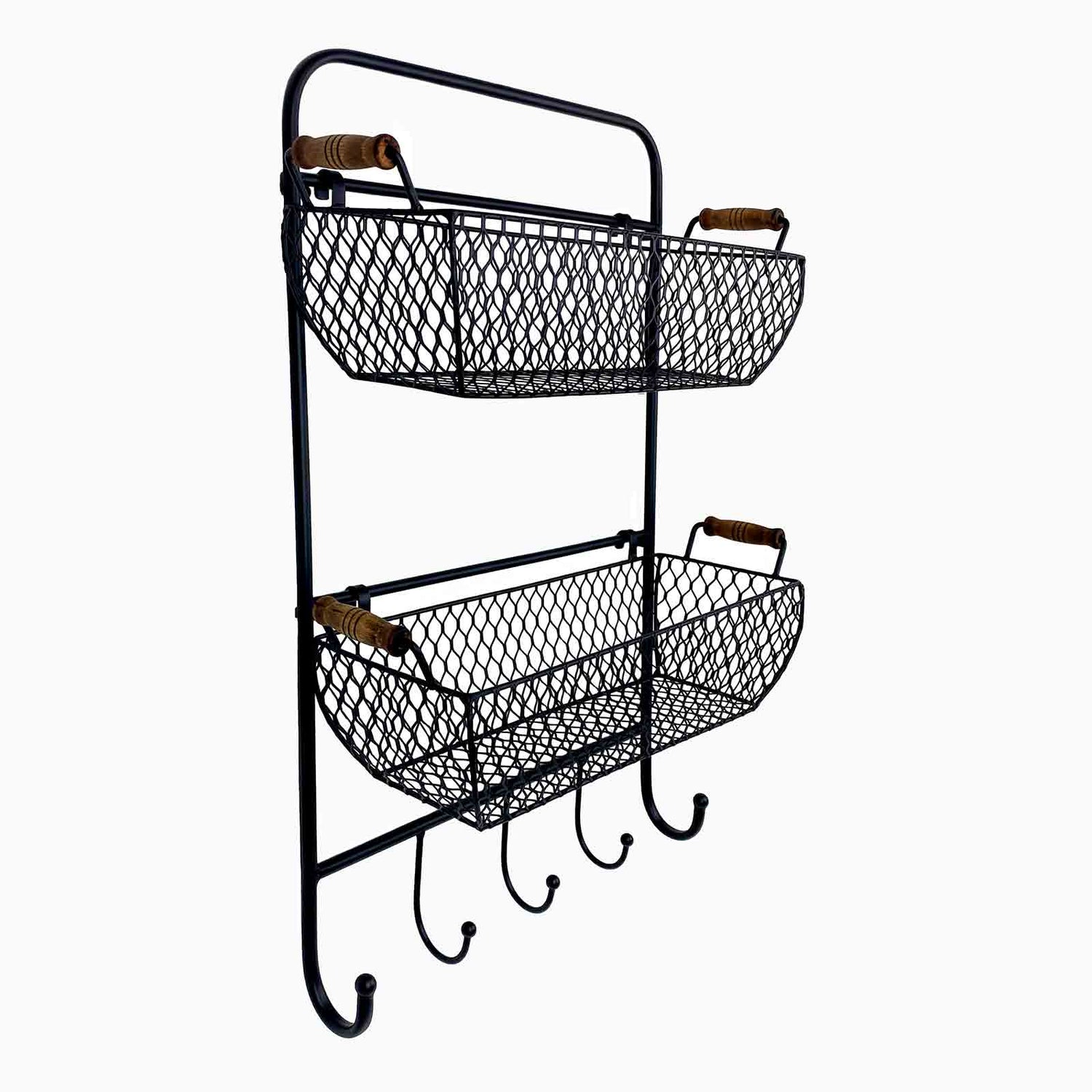 Wire Mesh Wall Hung Organiser with Removable Baskets