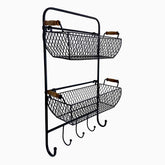 Wire Mesh Wall Hung Organiser with Removable Baskets