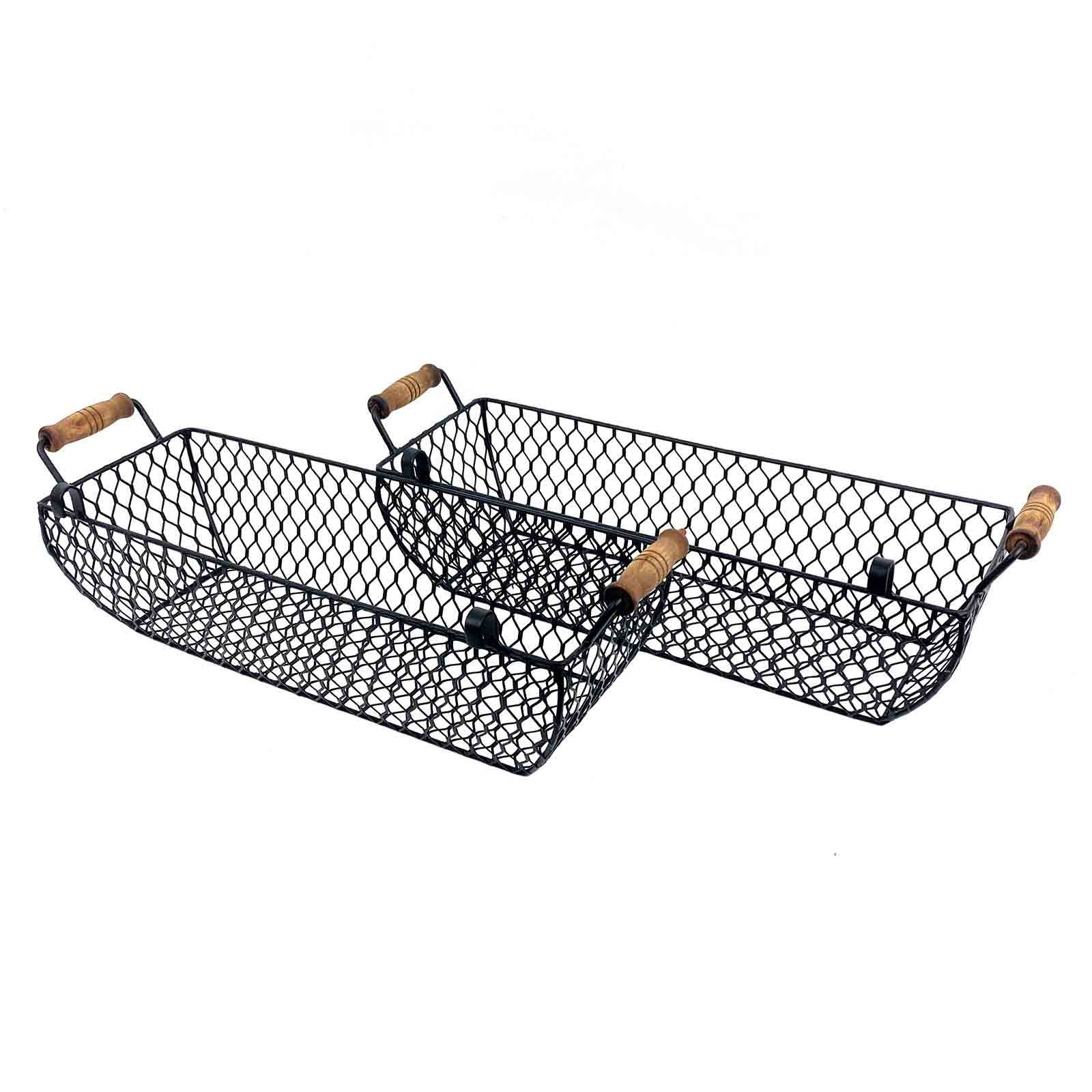 Wire Mesh Wall Hung Organiser with Removable Baskets