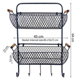 Wire Mesh Wall Hung Organiser with Removable Baskets