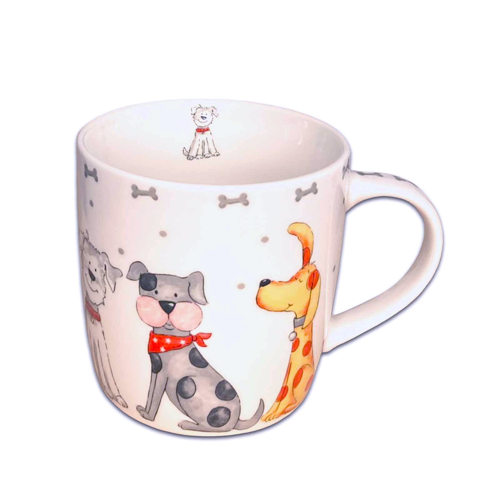 Faithful Friends Large Dogs Gift Boxed Fine China Coffee Mug