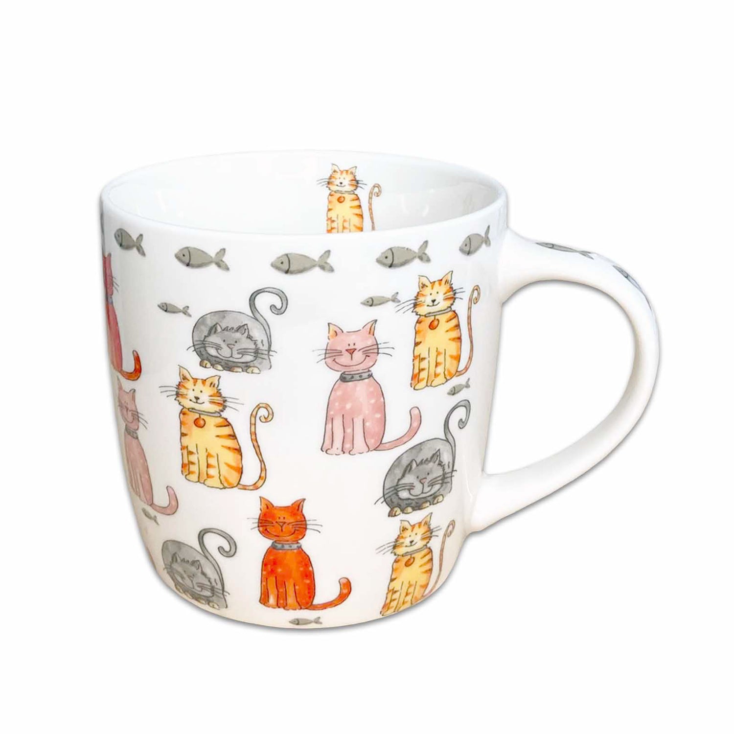 Faithful Friends Multi Cats Fine China Coffee Mug with Gift Box