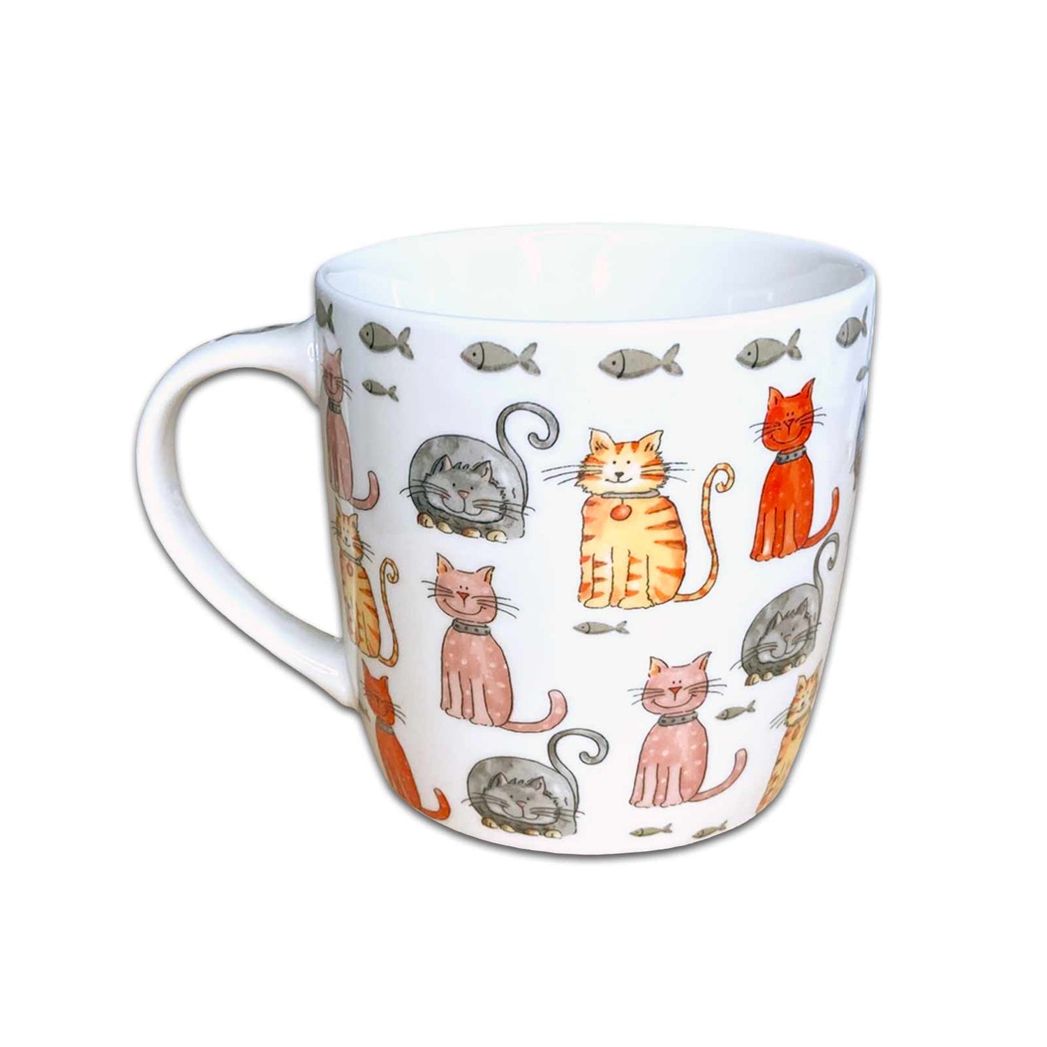 Faithful Friends Multi Cats Fine China Coffee Mug with Gift Box