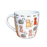 Faithful Friends Multi Cats Fine China Coffee Mug with Gift Box