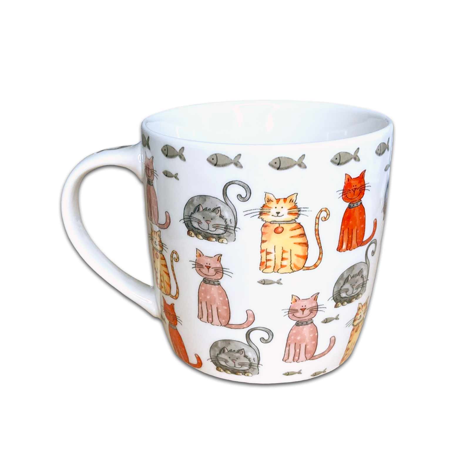 Faithful Friends Multi Cats Fine China Coffee Mug with Gift Box