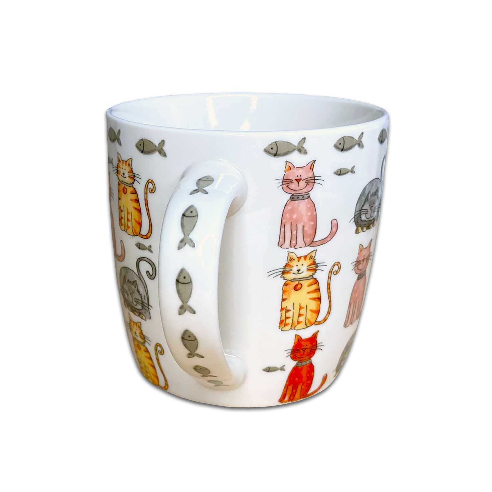 Faithful Friends Multi Cats Fine China Coffee Mug with Gift Box
