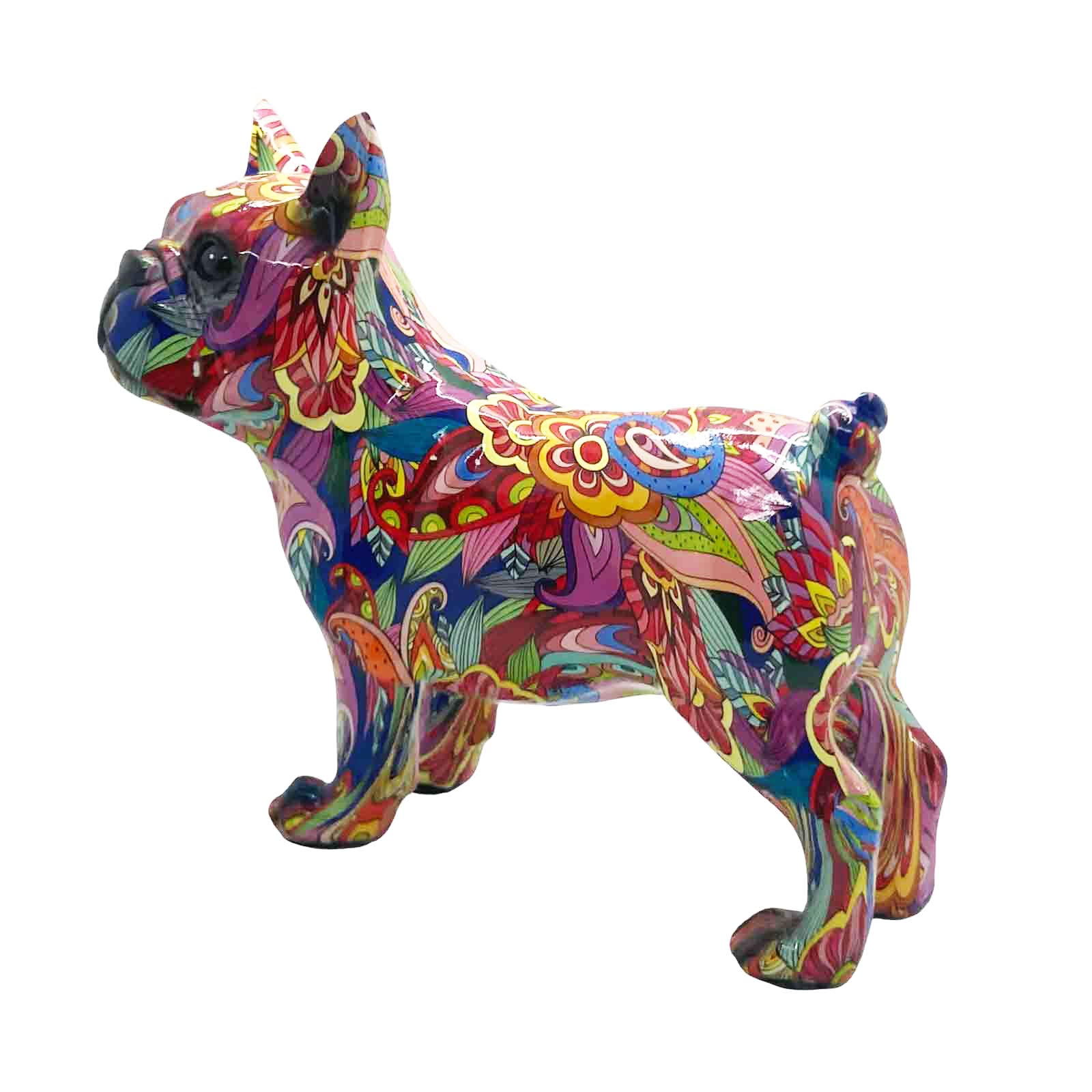 French Bulldog Groovy Art Resin Sculpture Figure