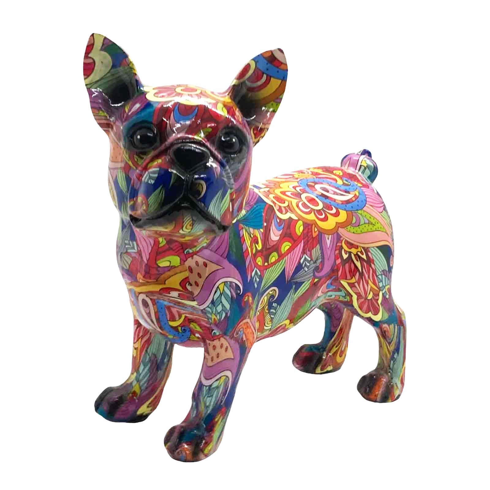 French Bulldog Groovy Art Resin Sculpture Figure