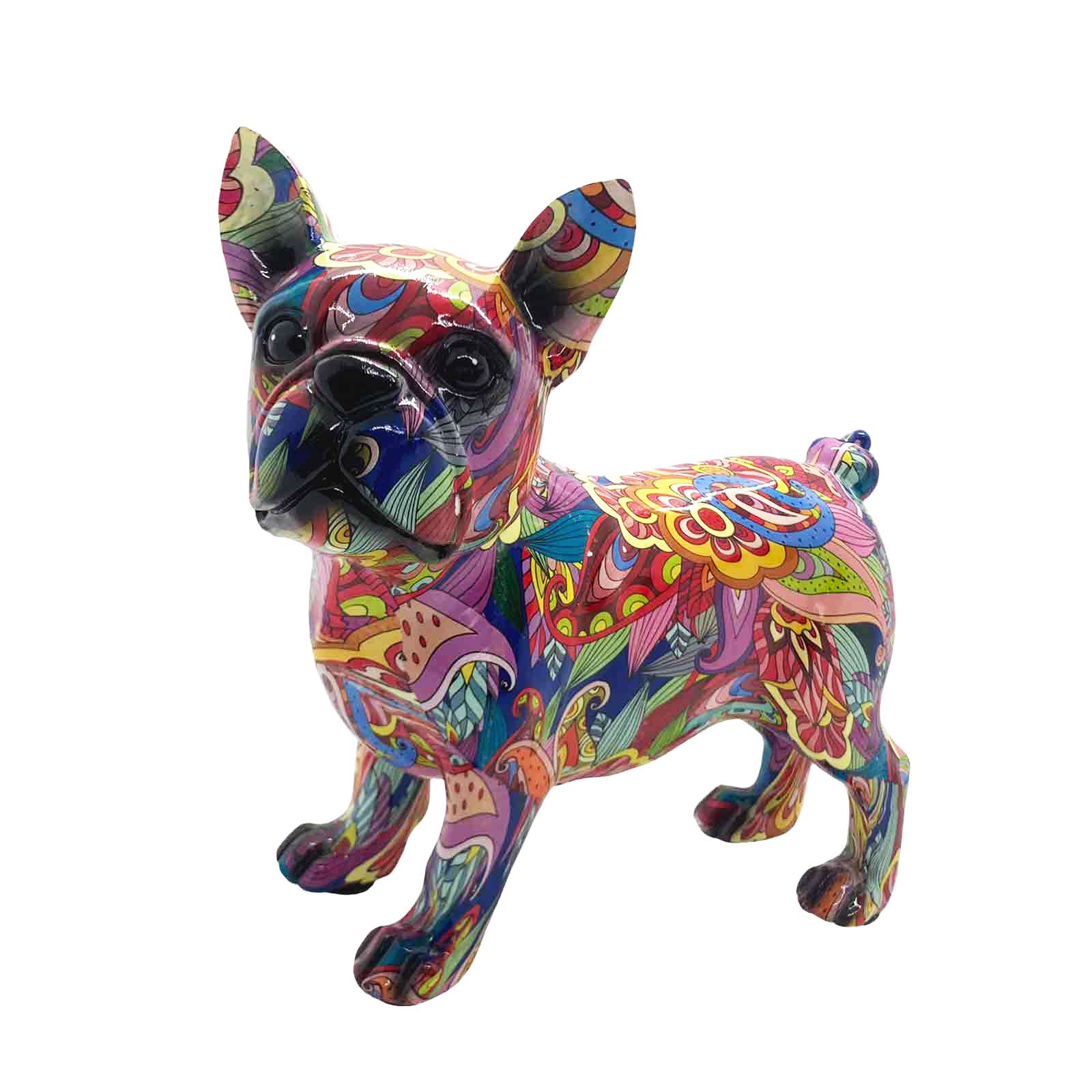 French Bulldog Groovy Art Resin Sculpture Figure