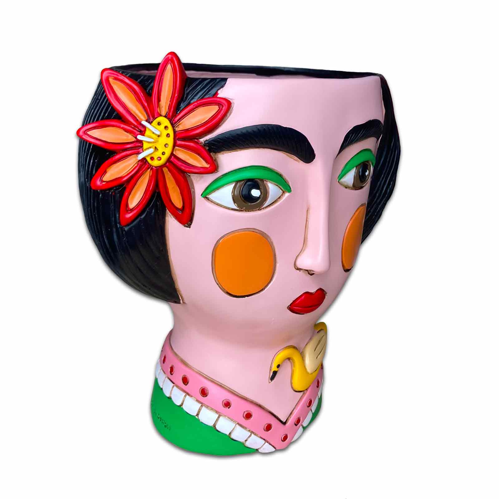 Frida Kahlo large resin planter - Allen Designs Planters