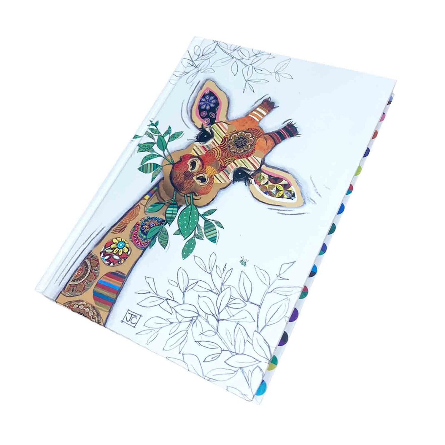 Gina Giraffe Bug Art Kooks A5 Hardcover Notebook