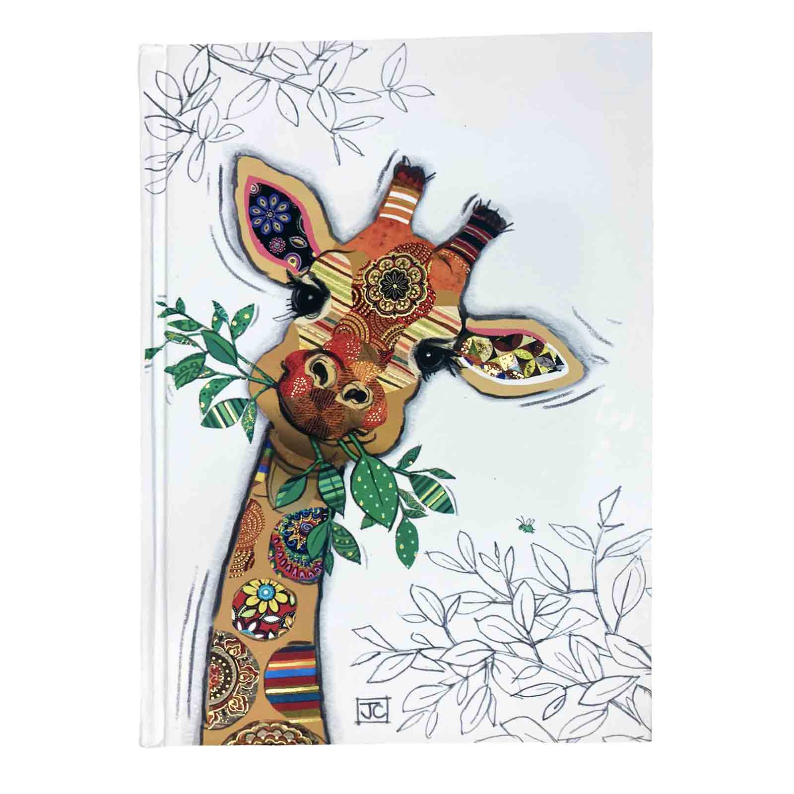 Gina Giraffe Bug Art Kooks A5 Hardcover Notebook