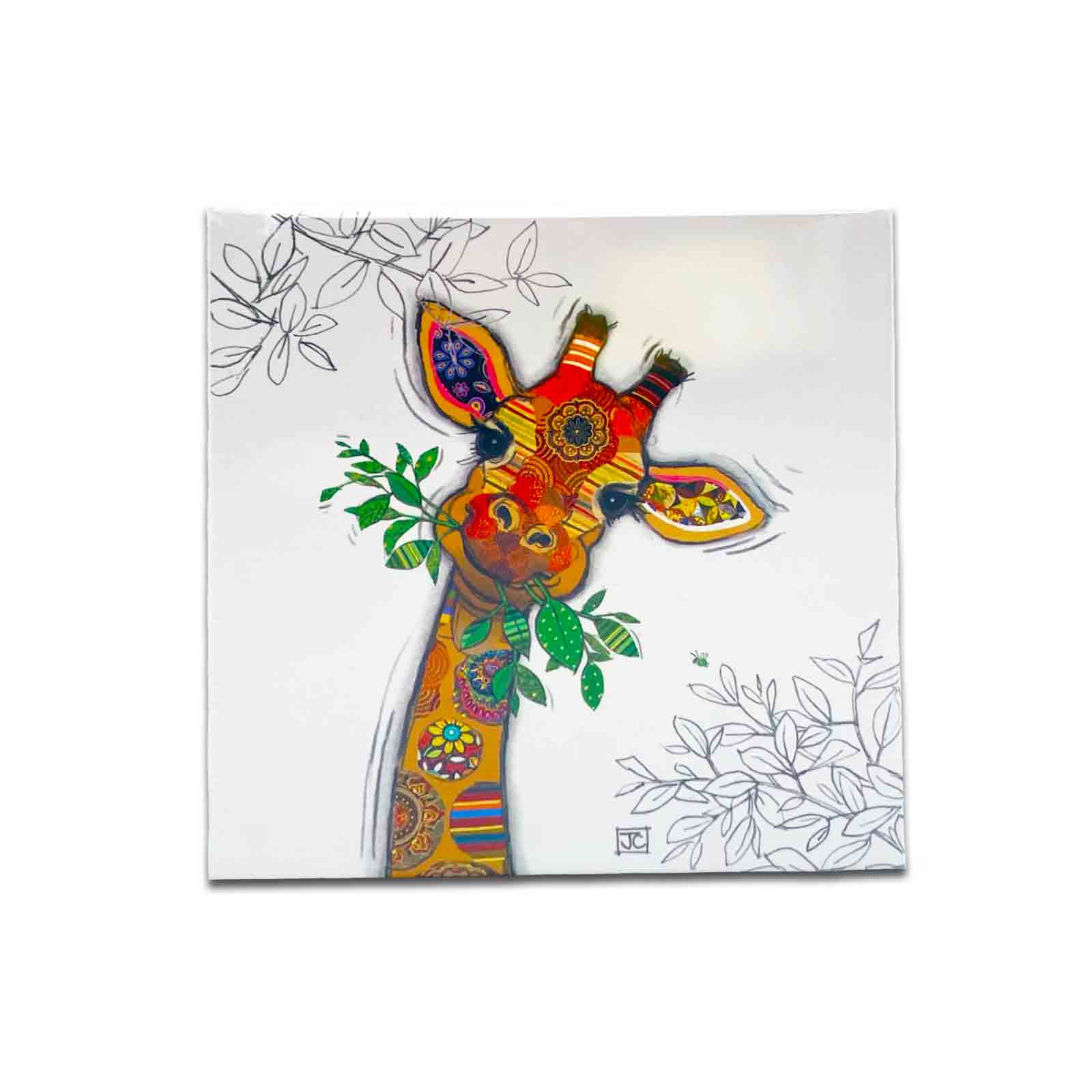 Gina Giraffe Bug Art Kook Hardcover Memo Pad with Pen