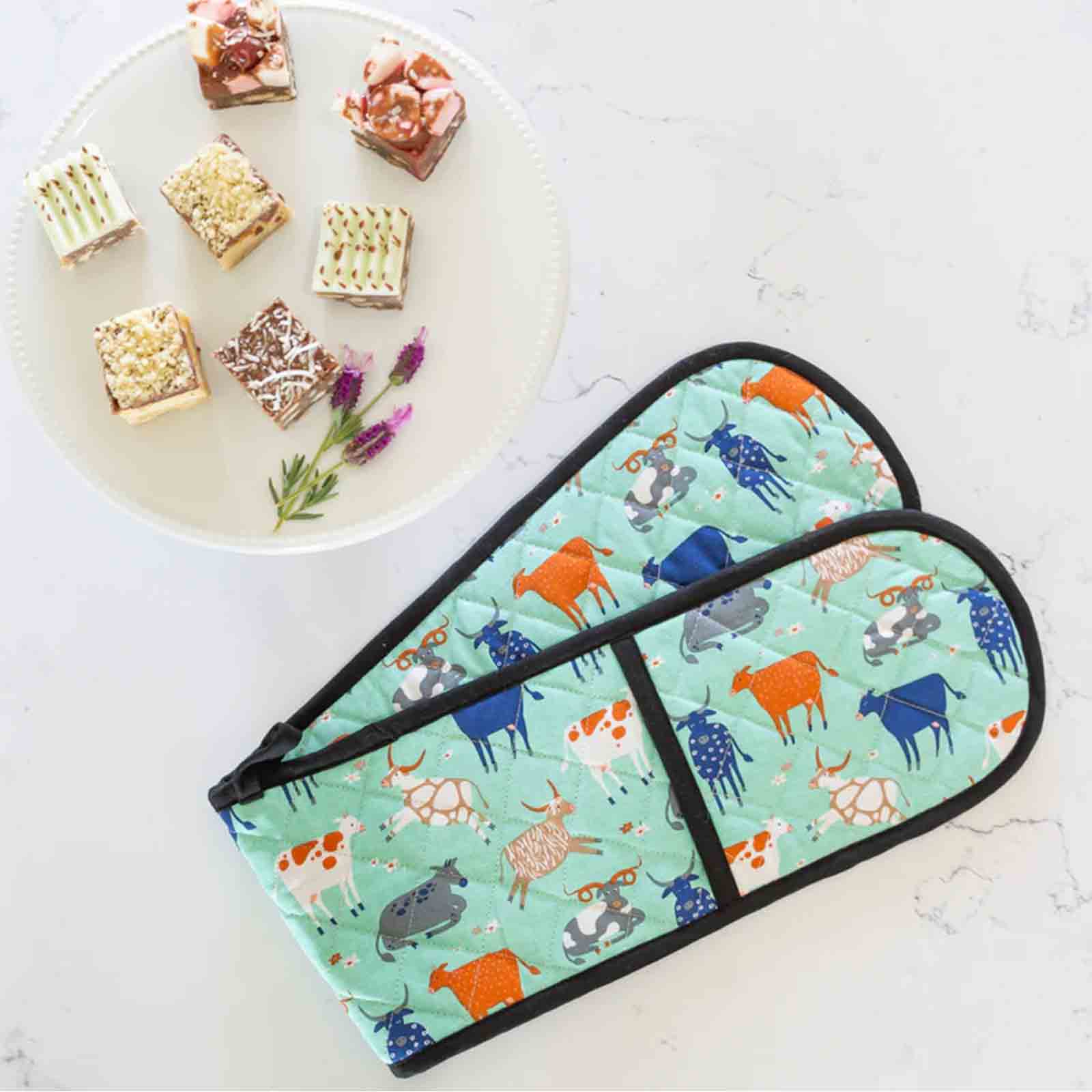 Green Cow 100% Cotton Double Oven Glove