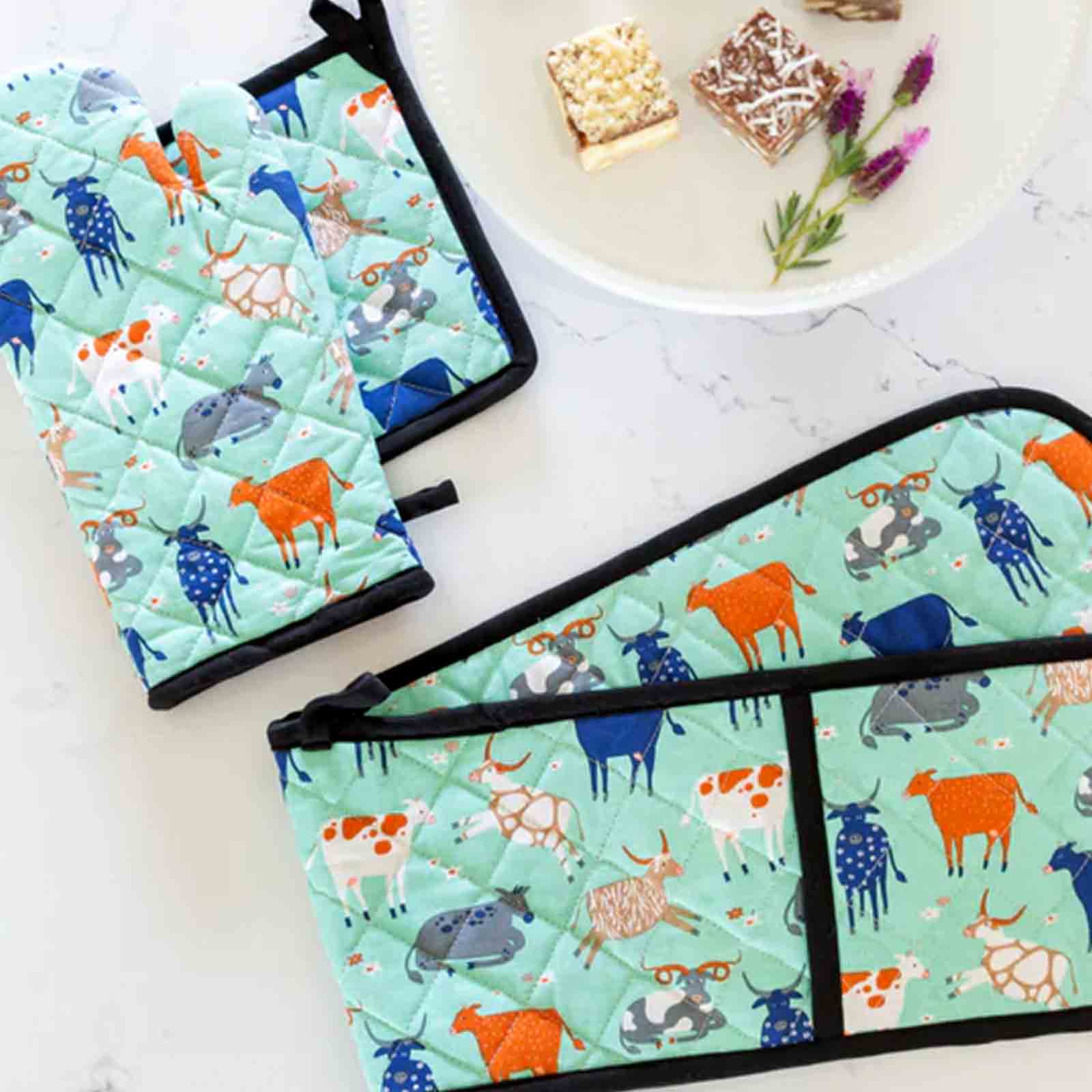 Green Cow 100% Cotton Double Oven Glove