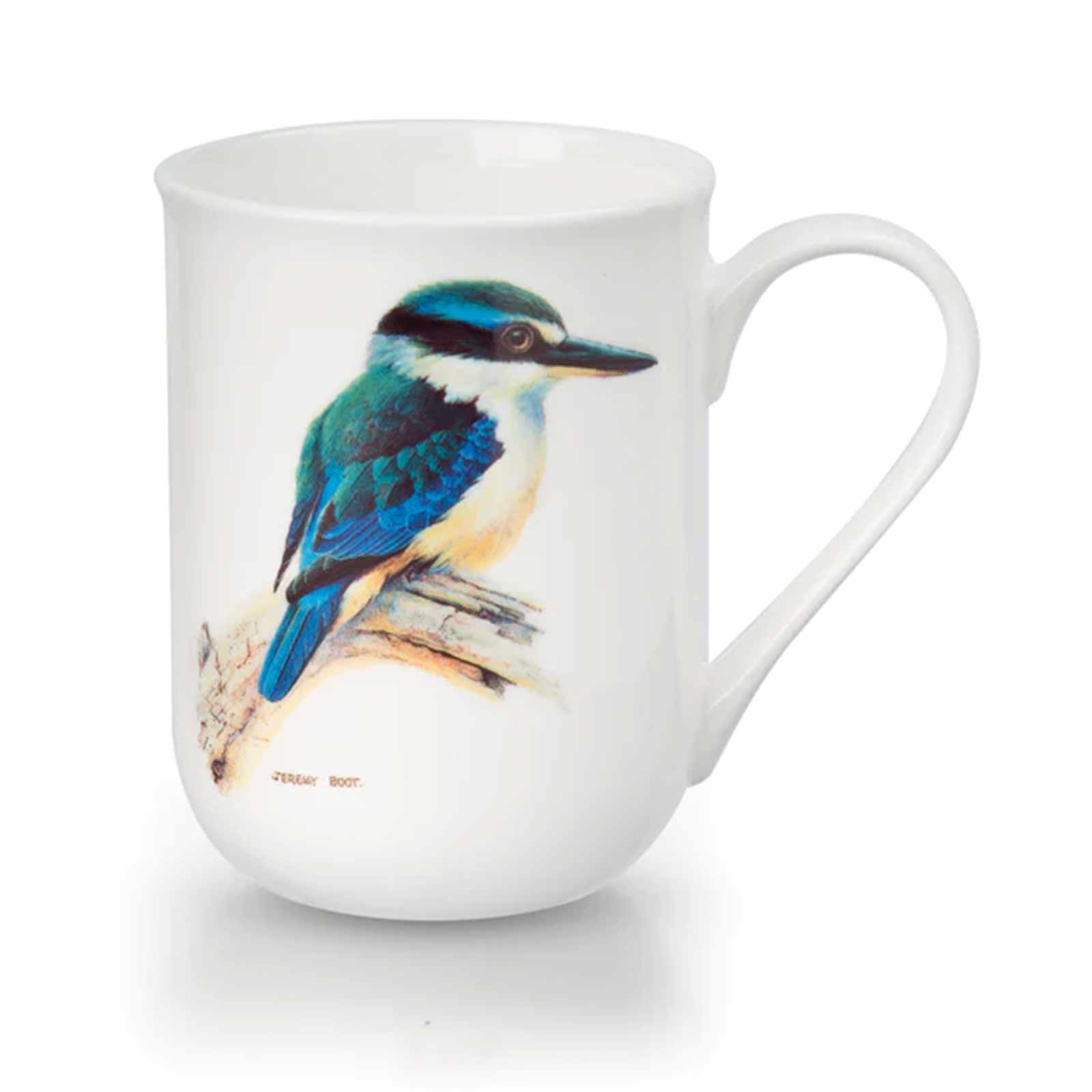 Jeremy Boot Sacred Kingfisher Birds of Australia Gift Boxed Bone China Coffee Mug Australian Souvenir