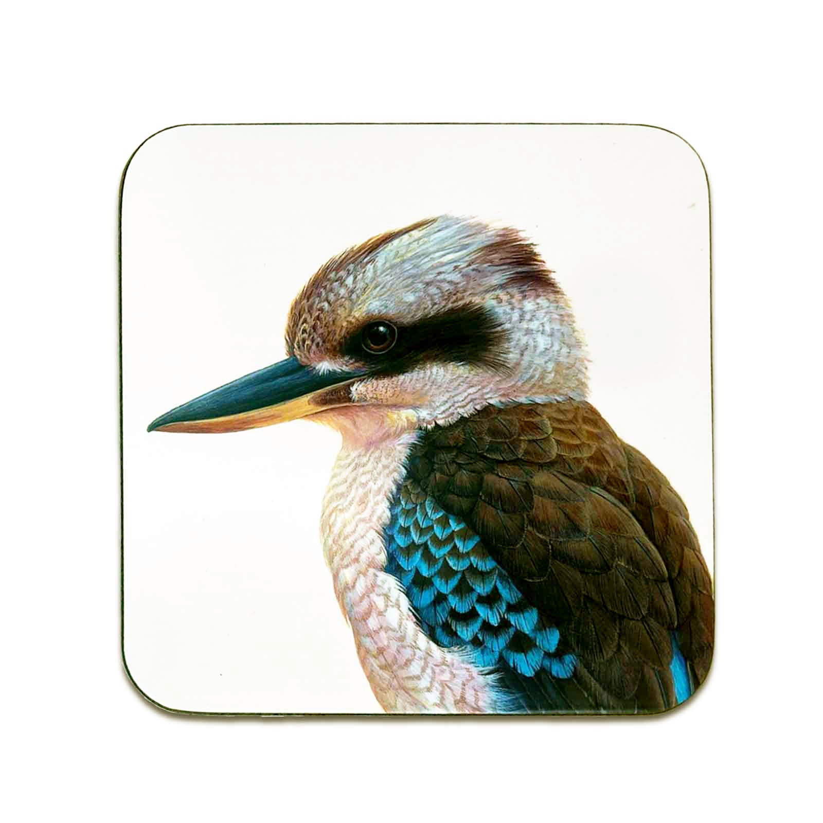 Jeremy Boot Collection Set of 4 Gift Boxed Kookaburra Australian Birds Fine Art Coasters