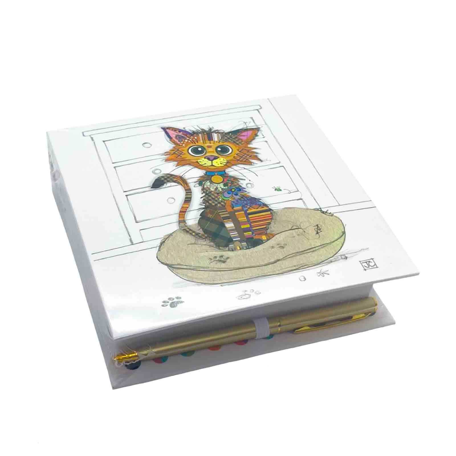 Kimba Kitten Bug Art Kook Hardcover Memo Pad with Pen