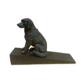 Resin Labrador Dog on a Wooden Door Wedge