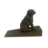 Resin Labrador Dog on a Wooden Door Wedge