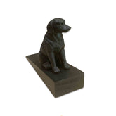 Resin Labrador Dog on a Wooden Door Wedge