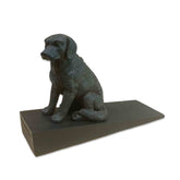 Resin Labrador Dog on a Wooden Door Wedge