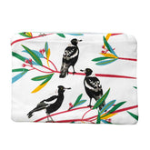 Magpies 100% Cotton Zip Pouch / Pencil Case / Coin Purse / Makeup Pouch