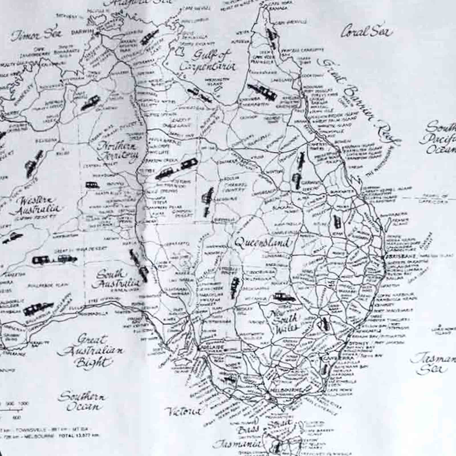 Map of Australia 100% Cotton Tea Towel