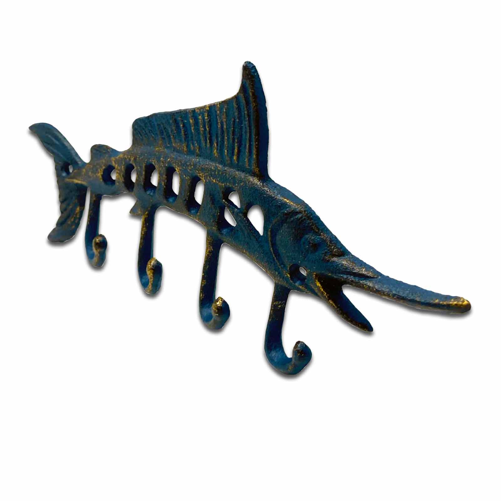 Blue Marlin Fish Cast Iron Wall Hook