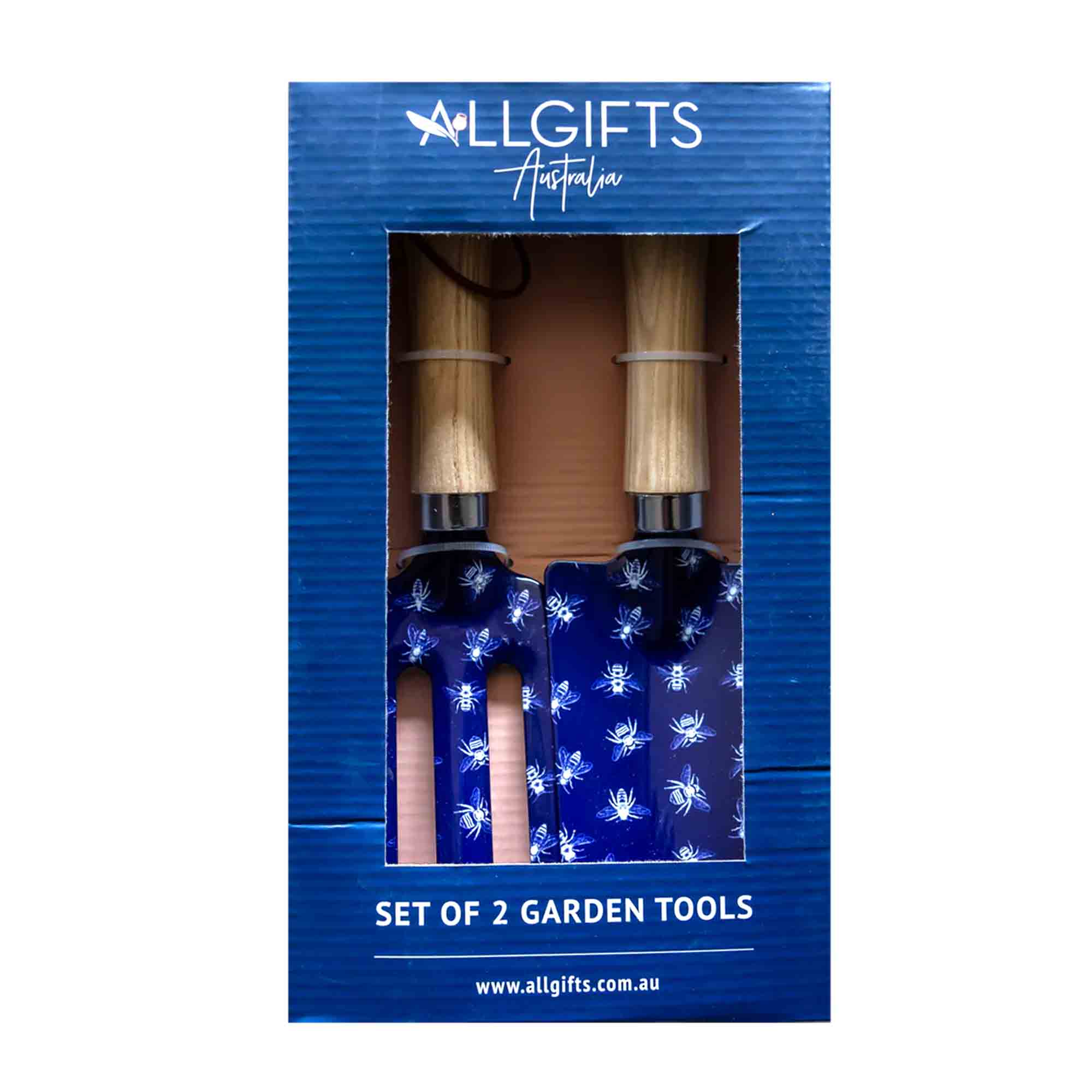 NAVY SKETCH BEES Set of 2 Gardening Tools