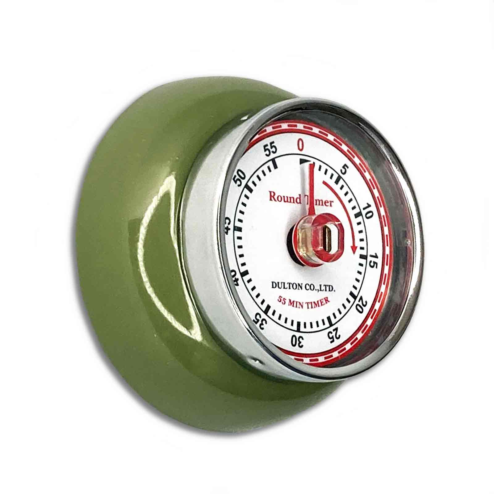 Olive Green Dulton Magnetic Metal Mechanical Kitchen Timer