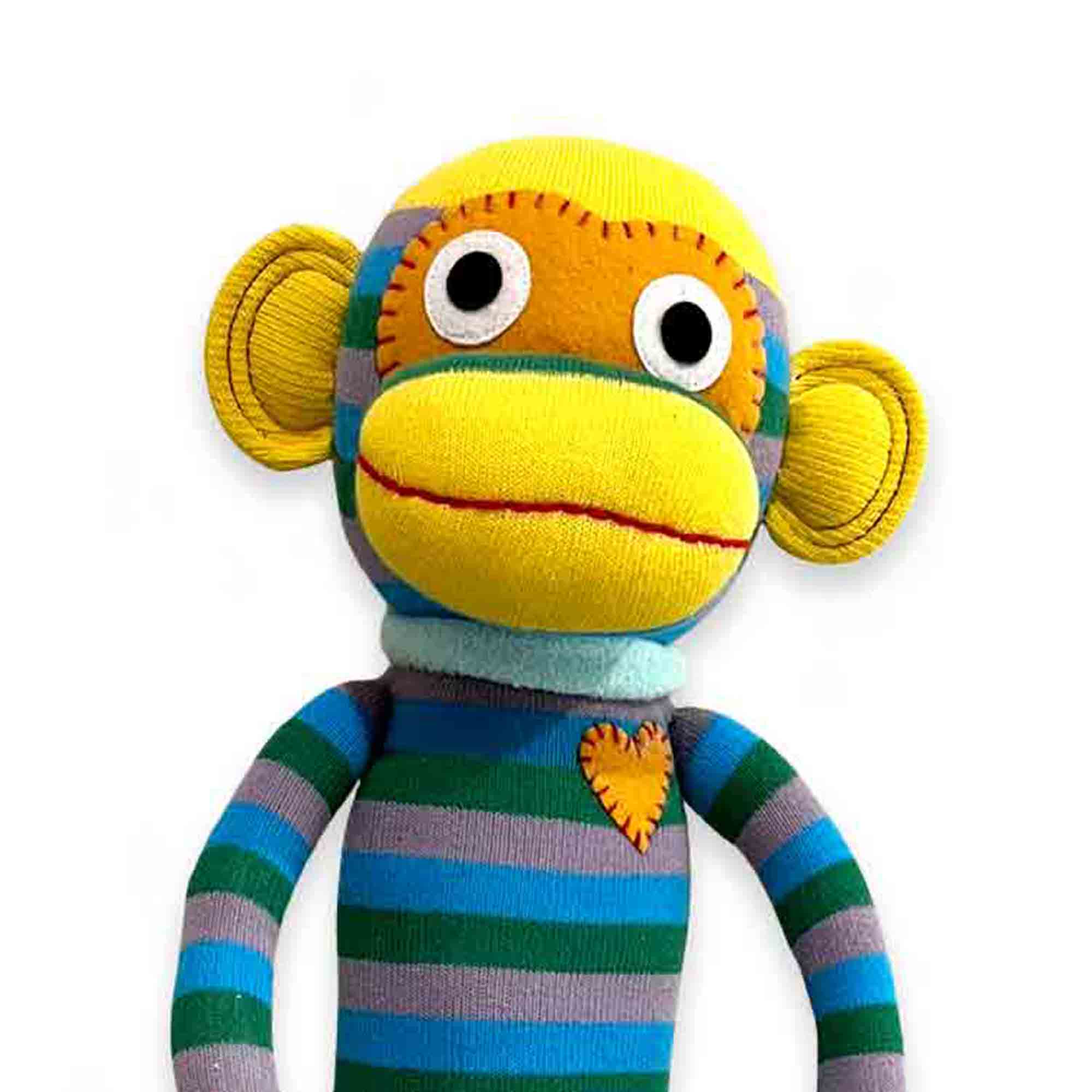 Oscar 70cm striped sock monkey plush toy