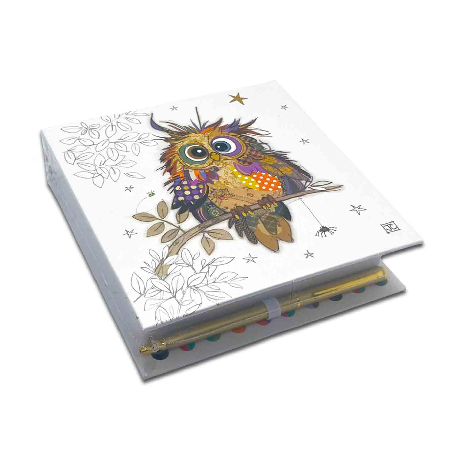 Otto Owl Bug Art Kook Hardcover Memo Pad with Pen