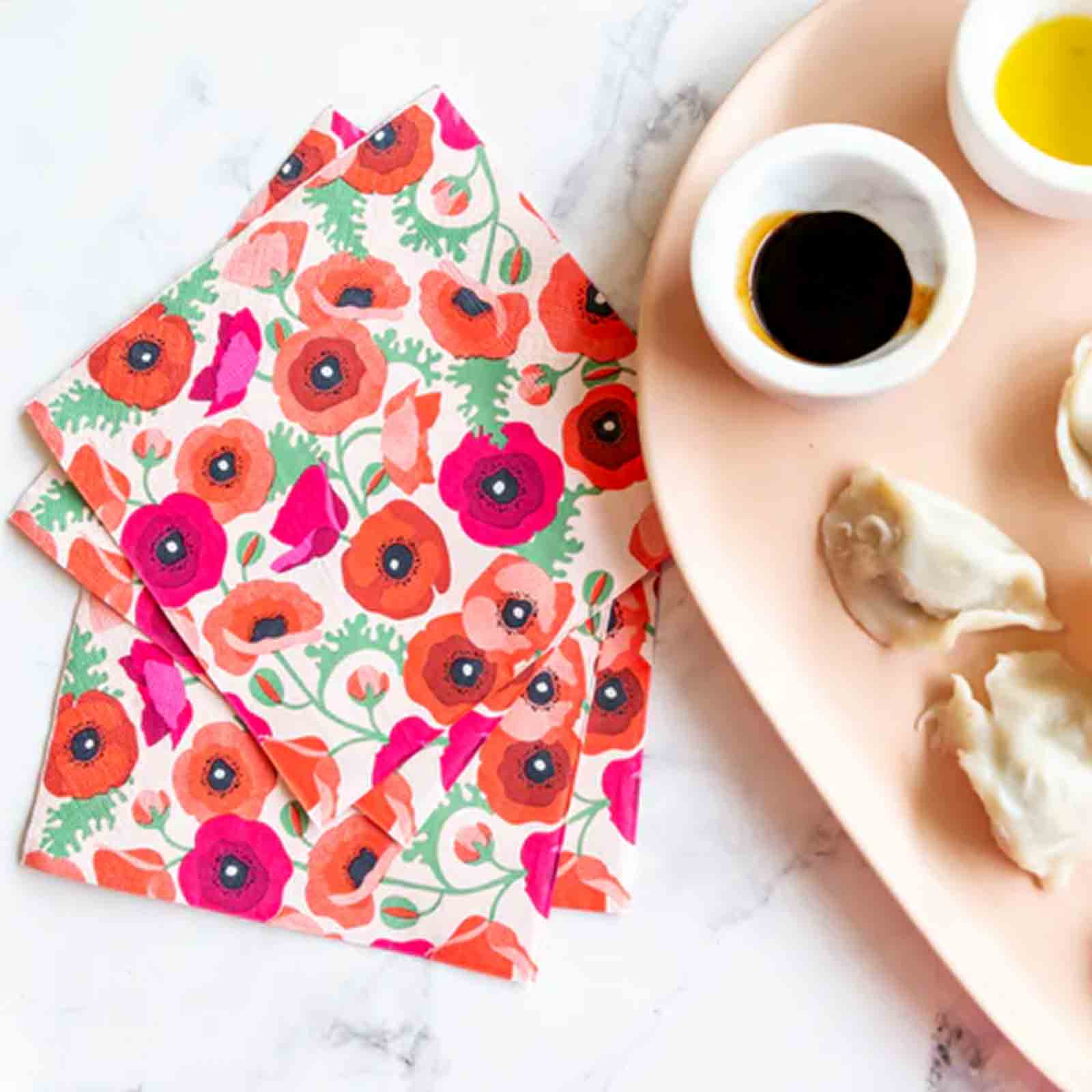 Paper Napkins Poppies 3 Ply Serviettes Pack of 20