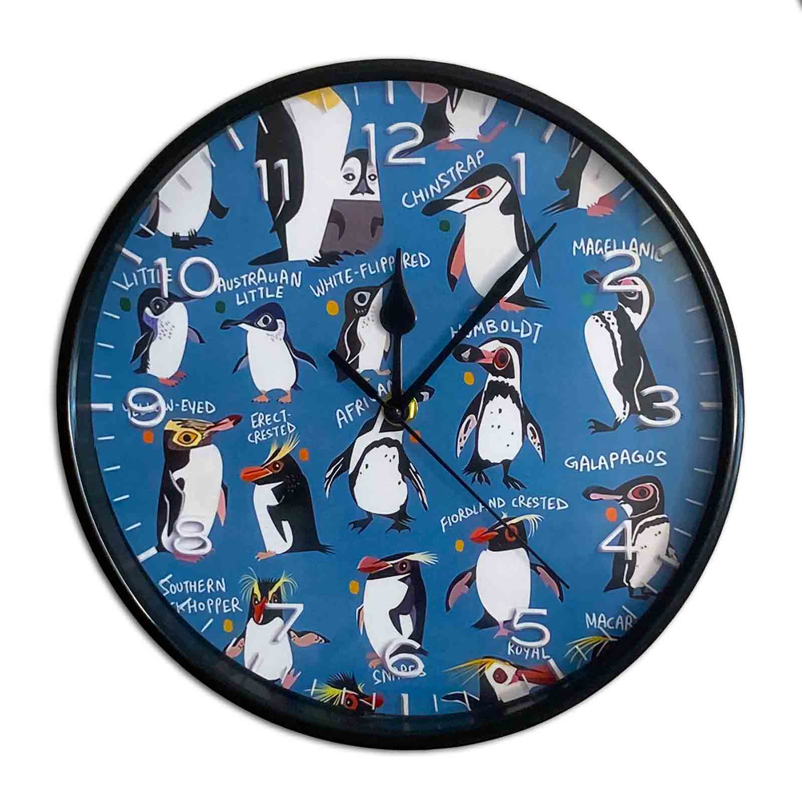Penguins of the World 25cm Silent Platstic Wall Clock